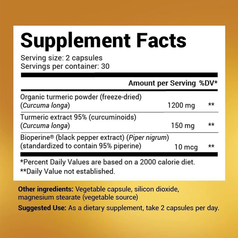 Kurkuma Supplement met Zwarte  - Turmeric Curcumin Capsule recensie en prijs